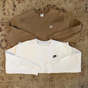 Nike Men's Tan and White Nike Crewneck Sweatshirt Bundle Size XL